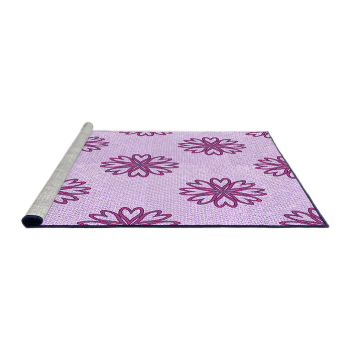 Sideview of Machine Washable Transitional Purple Rug, wshpat2313pur