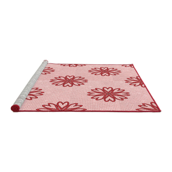 Sideview of Machine Washable Transitional Red Rug, wshpat2313rd