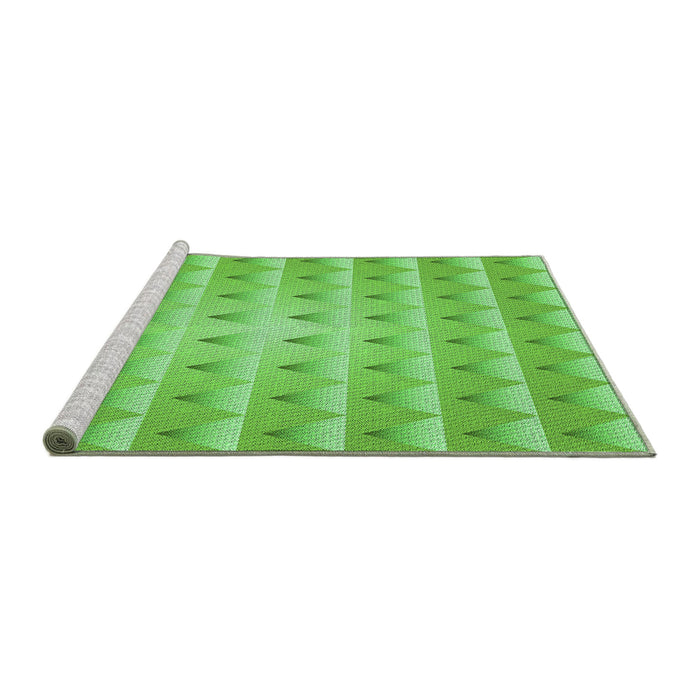 Sideview of Machine Washable Transitional Emerald Green Rug, wshpat2315grn