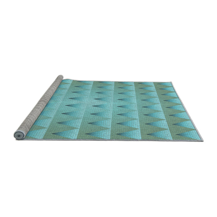 Sideview of Machine Washable Transitional Seafoam Green Rug, wshpat2315lblu