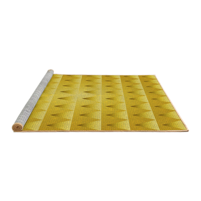Sideview of Machine Washable Transitional Gold Yellow Rug, wshpat2315yw
