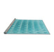 Sideview of Machine Washable Transitional Bright Turquoise Blue Rug, wshpat2316lblu