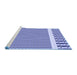 Sideview of Machine Washable Transitional Blue Rug, wshpat2318blu