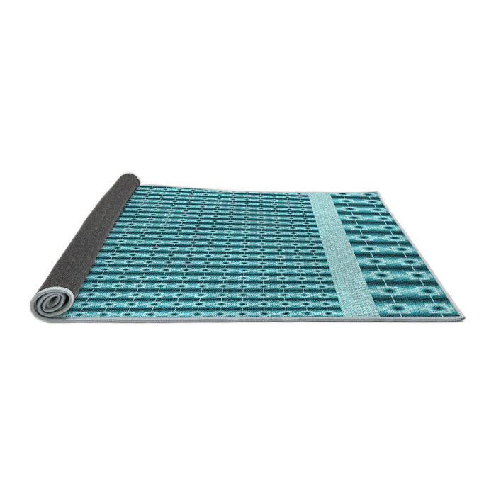 Thickness of Patterned Dark Cyan Green Rug, pat2318lblu