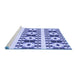 Sideview of Machine Washable Transitional Blue Rug, wshpat2320blu