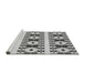 Sideview of Machine Washable Transitional Platinum Silver Gray Rug, wshpat2320gry