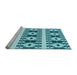 Sideview of Machine Washable Transitional Dark Cyan Green Rug, wshpat2320lblu