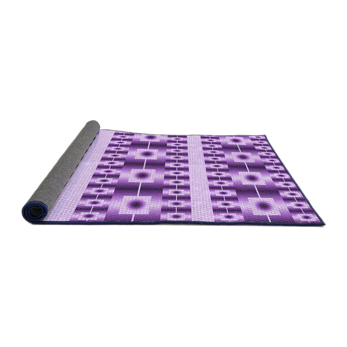 Thickness of Patterned Dark Orchid Purple Rug, pat2320pur