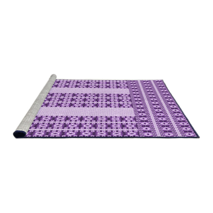 Sideview of Machine Washable Transitional Blossom Pink Rug, wshpat2321pur