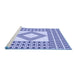 Sideview of Machine Washable Transitional Royal Blue Rug, wshpat2323blu