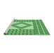 Sideview of Machine Washable Transitional Jade Green Rug, wshpat2323grn