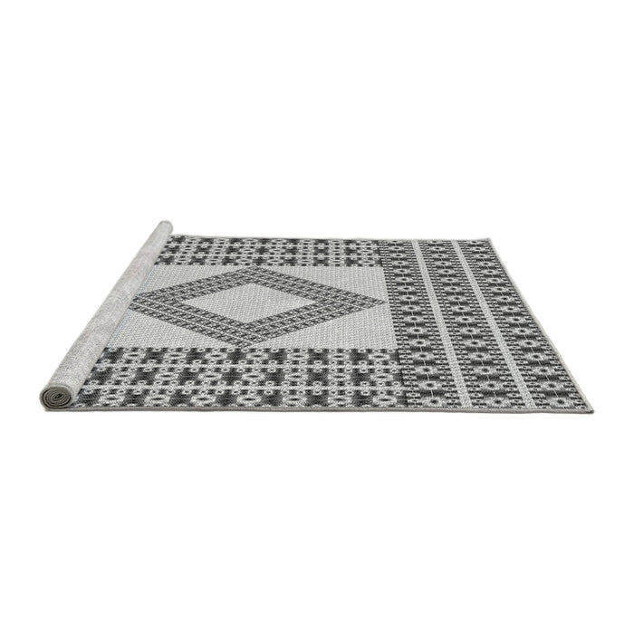 Sideview of Machine Washable Transitional Ash Gray Rug, wshpat2323gry