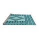 Sideview of Machine Washable Transitional Dark Cyan Green Rug, wshpat2323lblu