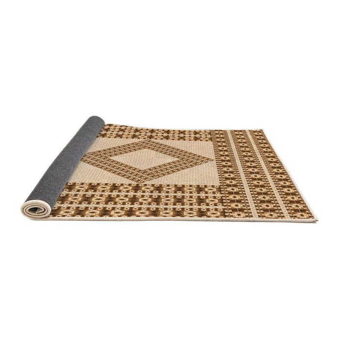 Thickness of Patterned Mahogany Brown Rug, pat2323org