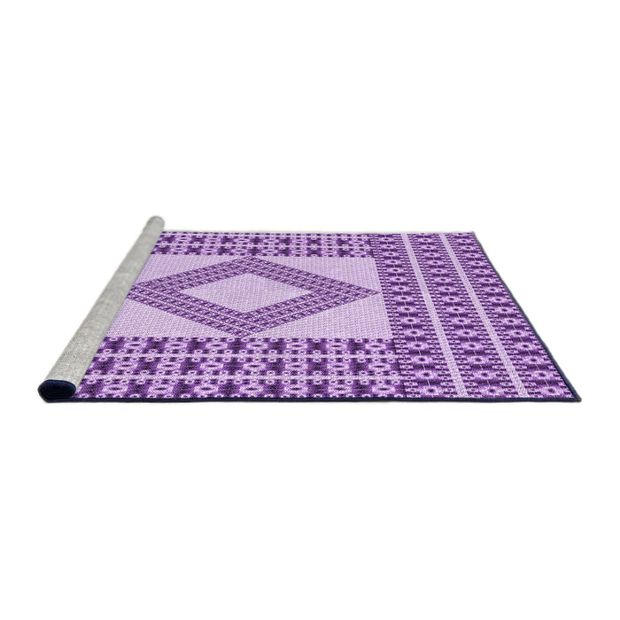 Sideview of Machine Washable Transitional Blossom Pink Rug, wshpat2323pur