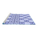 Sideview of Machine Washable Transitional Blue Rug, wshpat2324blu