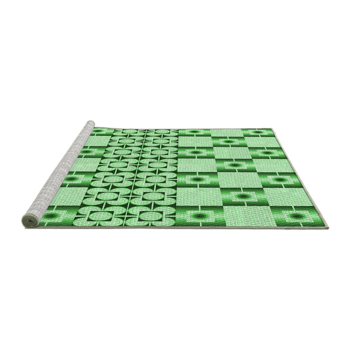 Sideview of Machine Washable Transitional Light Green Rug, wshpat2324grn
