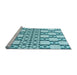 Sideview of Machine Washable Transitional Blue Rug, wshpat2324lblu