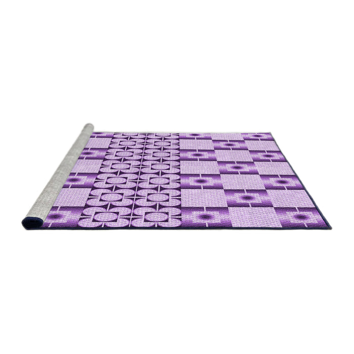 Sideview of Machine Washable Transitional Blossom Pink Rug, wshpat2324pur