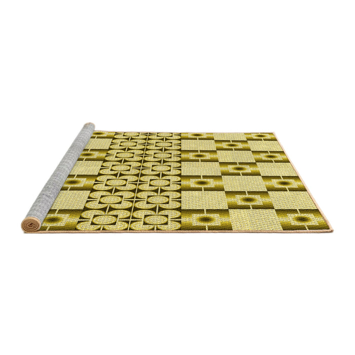 Sideview of Machine Washable Transitional Dark Golden Brown Rug, wshpat2324yw