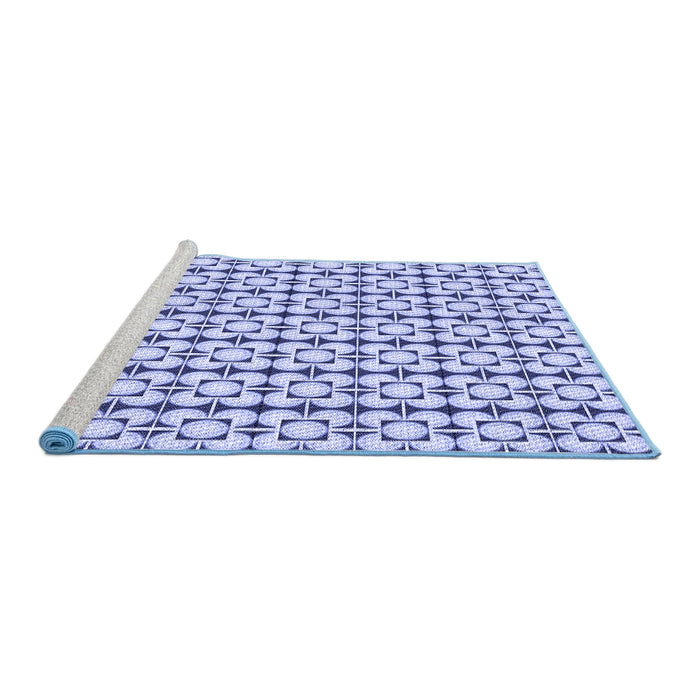 Sideview of Machine Washable Transitional Royal Blue Rug, wshpat2325blu