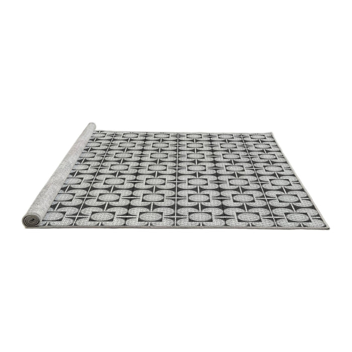 Sideview of Machine Washable Transitional Gray Rug, wshpat2325gry