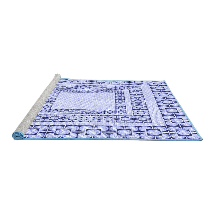 Sideview of Machine Washable Transitional Blue Rug, wshpat2326blu