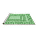 Sideview of Machine Washable Transitional Light Green Rug, wshpat2326grn