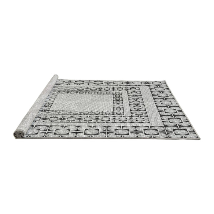 Sideview of Machine Washable Transitional Platinum Gray Rug, wshpat2326gry