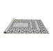 Sideview of Machine Washable Transitional Platinum Gray Rug, wshpat2326gry