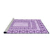 Sideview of Machine Washable Transitional Blossom Pink Rug, wshpat2326pur