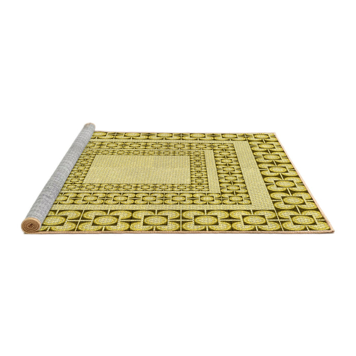 Sideview of Machine Washable Transitional Dark Golden Brown Rug, wshpat2326yw