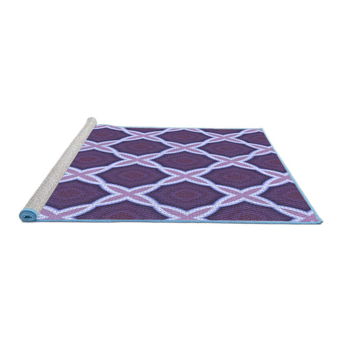 Sideview of Machine Washable Transitional Purple Rug, wshpat2327blu