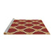 Sideview of Machine Washable Transitional Red Rug, wshpat2327brn