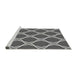 Sideview of Machine Washable Transitional Dark Gray Rug, wshpat2327gry