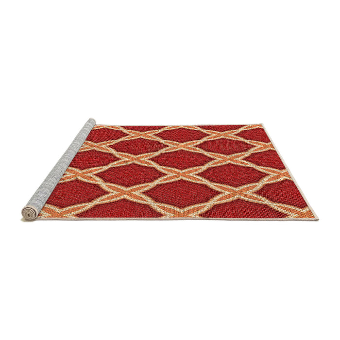 Sideview of Machine Washable Transitional Orange Rug, wshpat2327org