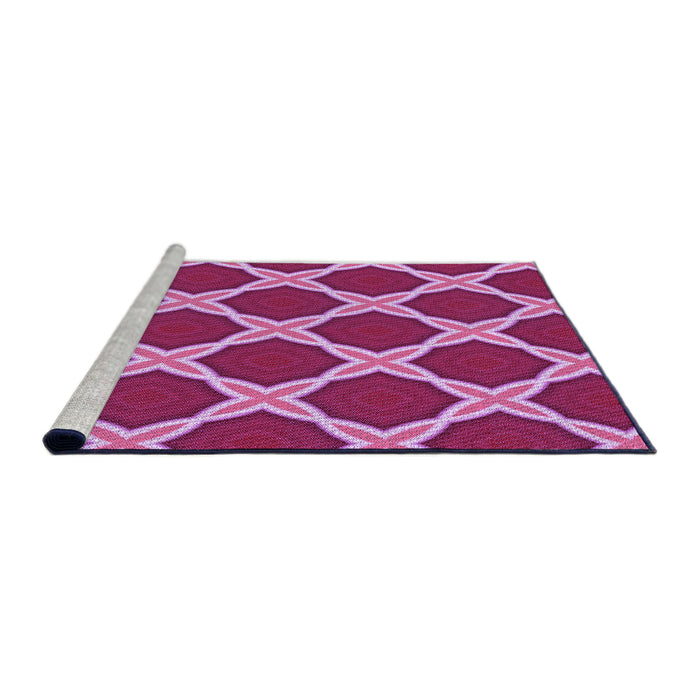 Sideview of Machine Washable Transitional Raspberry Red Rug, wshpat2327pur
