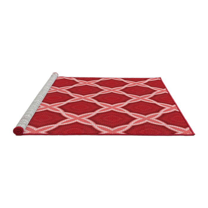 Sideview of Machine Washable Transitional Red Rug, wshpat2327rd