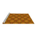 Sideview of Machine Washable Transitional Neon Orange Rug, wshpat2328yw