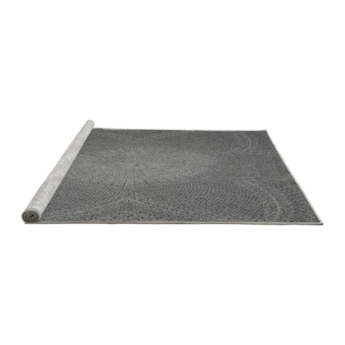 Sideview of Machine Washable Transitional Grey Gray Rug, wshpat2329gry