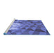 Sideview of Machine Washable Transitional Deep Periwinkle Purple Rug, wshpat233blu