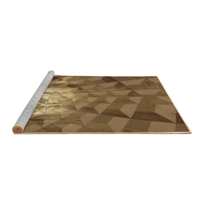 Sideview of Machine Washable Transitional Dark Bronze Brown Rug, wshpat233brn