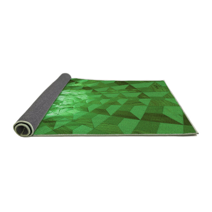Thickness of Patterned Green Rug, pat233grn