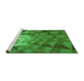 Sideview of Machine Washable Transitional Green Rug, wshpat233grn