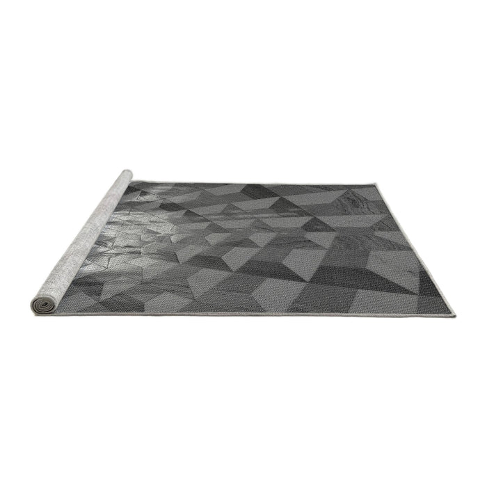 Sideview of Machine Washable Transitional Gray Rug, wshpat233gry