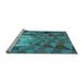 Sideview of Machine Washable Transitional Dark Turquoise Green Rug, wshpat233lblu