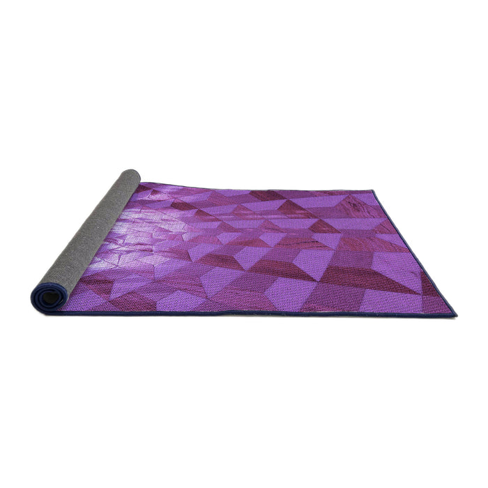 Thickness of Patterned Dark Magenta Purple Rug, pat233pur