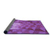 Thickness of Patterned Dark Magenta Purple Rug, pat233pur