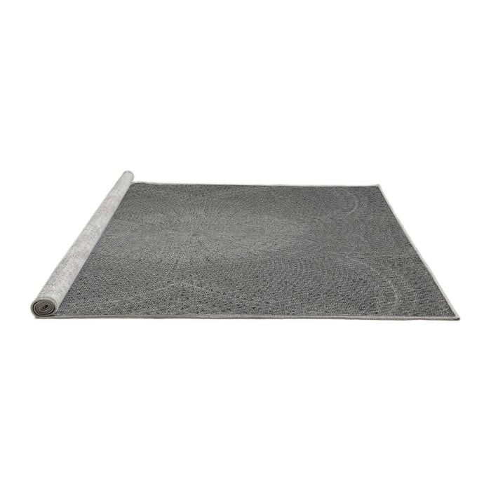 Sideview of Machine Washable Transitional Carbon Gray Rug, wshpat2330gry