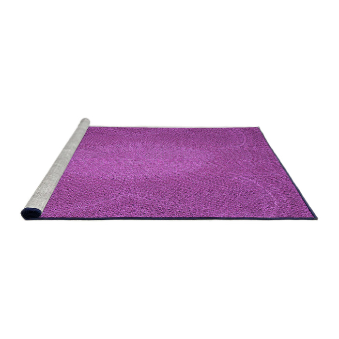 Sideview of Machine Washable Transitional Bright Neon Pink Purple Rug, wshpat2330pur